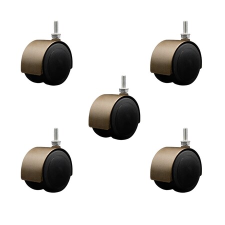 Service Caster 2-3/8'' Floor Safe Antique Hooded Twin Wheel Caster 5/16 Threaded Stem, 5PK SCC-TS02S60D-NYU-WA-5161878-5